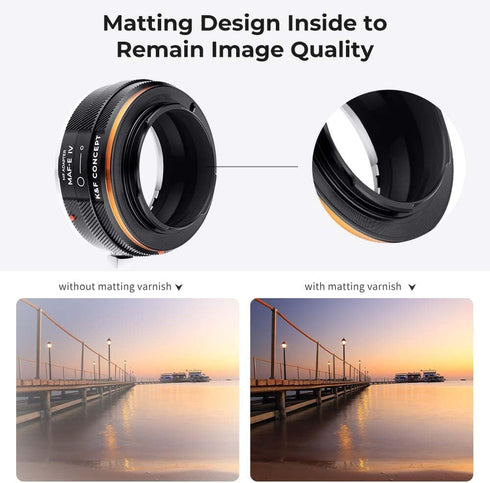 K&F Concept IV PRO MAF-NEX Lens Mount Adapter, Manual Focus Compatible with Minolta AF/Sony Alpha to Sony-E