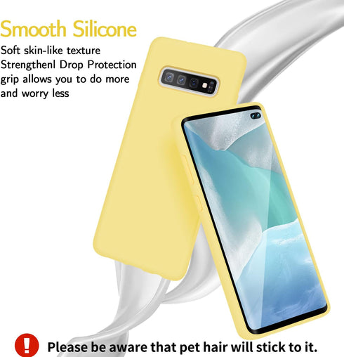 Liquid Silicone Case for Samsung Galaxy S10 Plus, Gel Rubber Shockproof Cover for 6.4 inch Galaxy S10 Plus