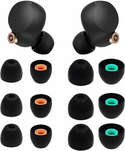 6 Pairs WF-1000XM5 Ear Tips, Small Medium Replacement Silicone Rubber Eartips Compatible with Sony WF-1000XM4