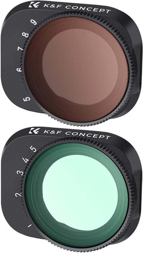 K&F Concept Mini 3/ Mini 3 Pro Variable ND Lens Filters Kit, ND2-32+ND32-512 (2 Pcs), Compatible with DJI Mini 3/ Mini