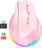 MEETION Ergonomic Mouse Wireless, Vertical Mouse RGB Backlit, Rechargeable Mice for Bluetooth(5.2 +