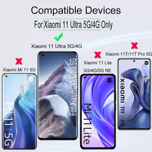 Ibywind 2 Pcs Screen Protector for Xiaomi 11 Ultra (5G/4G) 6.81", Flexible TPU Film with Camera Lens Protector