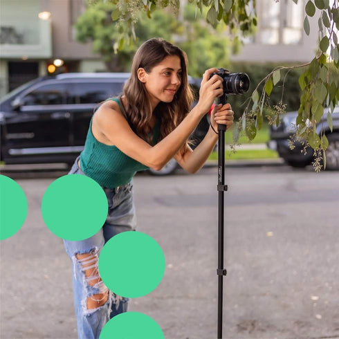 JOBY Compact Monopod 2-in-1, Camera/Action Cam with Ball Head, Universal ¼-20” Mount Compatible with GoPro, DSLR