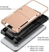 Vofolen Case for iPhone 6 6s 7 8 SE2 - Rose Gold Wallet with Credit Card Holder, Scratch Resistant Dual Layer