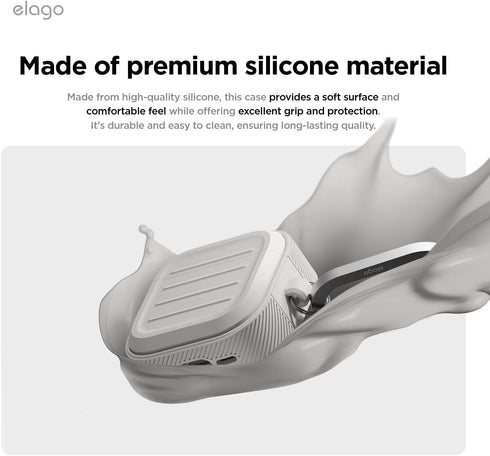 elago 4 4th Armor Compatible with AirPods Case - for AirPods Generation Cover, Carabiner Included, Supports Wireless
