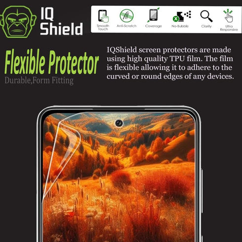 IQShield Screen Protector for Samsung Galaxy A52 5G, 2-Pack Anti-Bubble Clear TPU Film