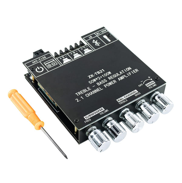 Bluetooth 5.0 50W+50W+100W 2.1 Channel Subwoofer Amplifier Board TPA3116D2 for Home Theater DIY Wireless Speakers