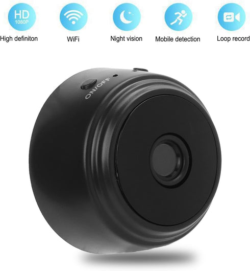 Security Camera, Intelligent Night IP Remote Monitor with Magnet Bracket, 90 Degree Wide Angle Lens for Home