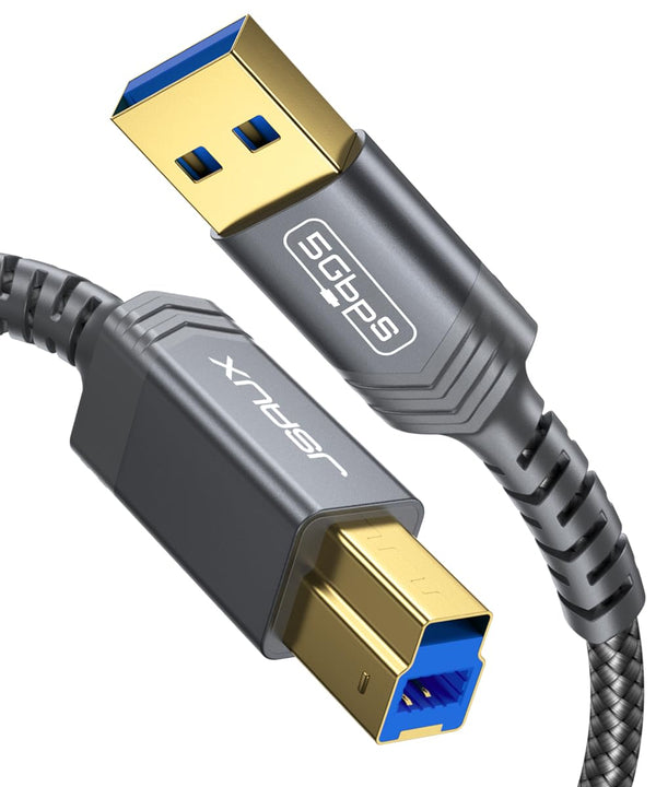 JSAUX USB 3.0 Printer Cable, Type A Male to B 3.0 Male