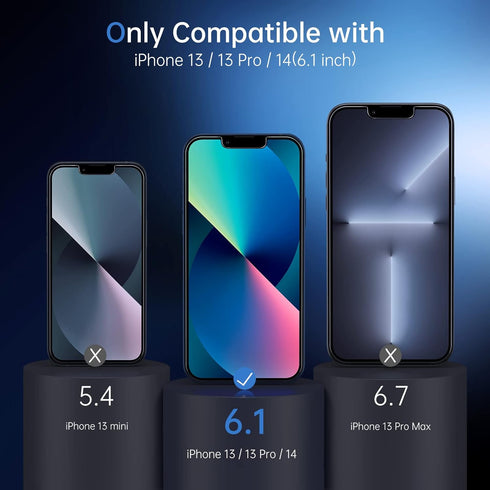 SYNCWIRE 2-Pack Privacy Screen Protector for iPhone 14/13 Pro/13 6.1'' - Unbreakable Anti-Spy Tempered Glass, Easy