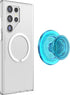 PopSockets Phone Grip Compatible with MagSafe, Wireless Charging Compatible - Electric Blue Translucent