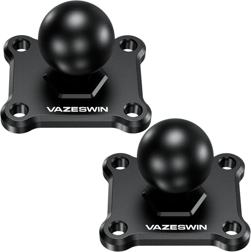 2 PCS 1" Ball Mount with Aluminum Alloy Square Plate, Universal Mounting Base for Garmin, Lowrance, Humminbird