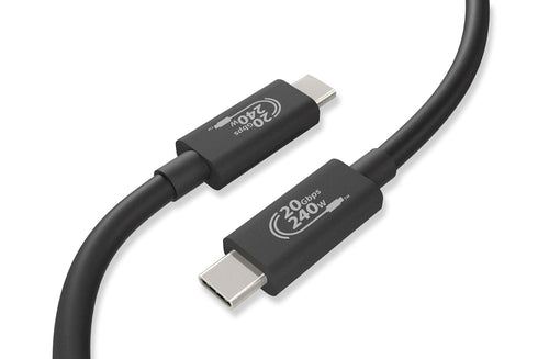 USB 4.0 Gen2 x 2 Type C Cable, 20Gbps High Speed Data Transfer, 4K Video, EPR 240W Ultra Fast Charging, Black, 2M