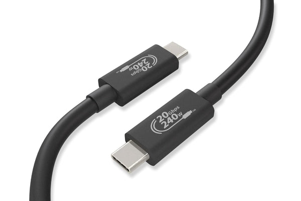 USB 4.0 Gen2 x 2 Type C Cable, 20Gbps High Speed Data Transfer, 4K Video, EPR 240W Ultra Fast Charging, Black, 2M