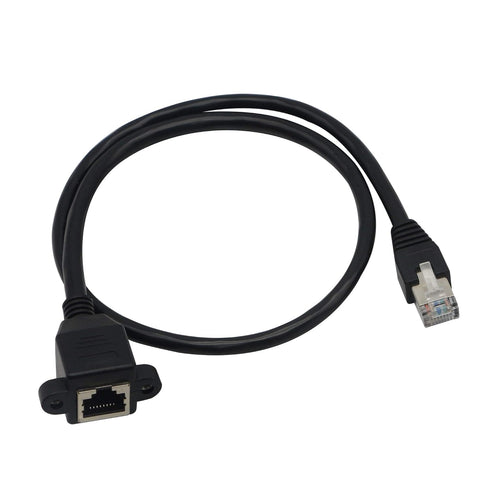 GINTOOYUN Panel Mount RJ45 - RJ45 Male to Female Screw Panel Mount CAT6/5e/5 Shielded Network LAN Extender Cord