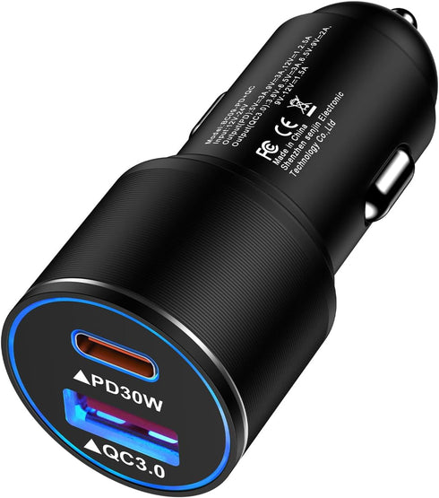 48W USB C Car Charger, All Metal, Fast Charge Adapter for iPhone 15 14 13 12 11 Pro Max SE XR X, Samsung S24 S23 S22