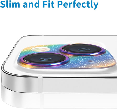Colorful Camera Lens Protector for iPhone 14 & 14 Plus, Anti-Scratch Tempered Glass, Shockproof Full Protection.