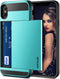 Vofolen Case for iPhone Xs Max, Wallet Card Holder Sliding Cover, Dual Layer Protective Hard Shell Hybrid TPU Bumper