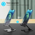 Amzpas 17 16 15 14 13 12 11 8, Adjustable Cell Phone Stand Metal, Foldable Desktop Cellphone Stand with Anti-Slip Base