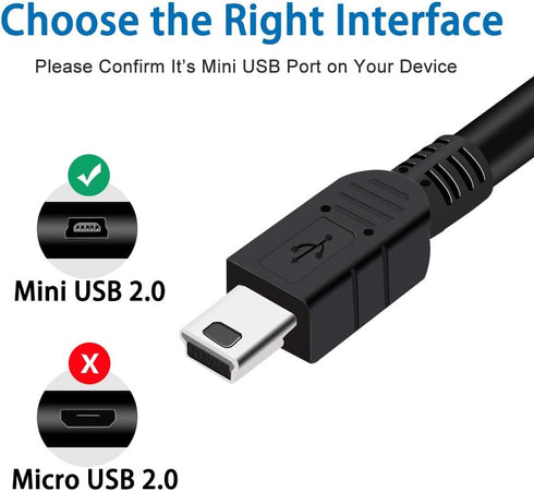 BestCH MP3/MP4 AV300 AV320 AV380 AV400 AV420 Mini USB Cable Compatible with Archos Player Data Sync Cord