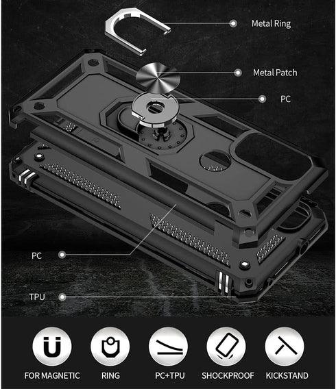 Moto G Pure Phone Case, Moto G Power 2022 Case with HD Screen Protector, Military Grade Protective Cases with Ring,