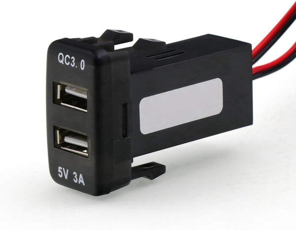 QC3.0 + 5V 3A Dual USB Power Socket - Quick Charge Car Charger USB Adapter for Smartphone, PDA, Android GPS for Toyota