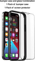 Eastcoo Slim Metal Bumper Case for iPhone 12 12 Pro, Metal Bumper Cover with Soft TPU Inner, Black