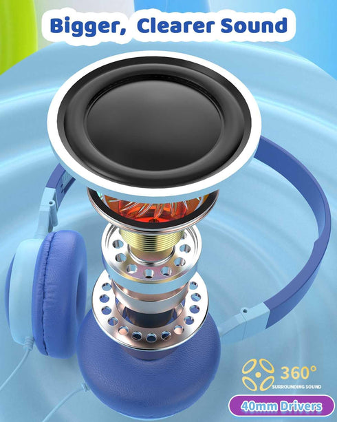 6+, 2 Pack 98dB Kids Headphones for School, Ages with Splitter, Safe Volume, Fun Colors, Perfect for Sharing at Home