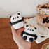 Yatchen AirPod Cover Case, Cute 3D Cartoon Panda Soft Silicone with Keychain for AirPods 1/2, Kawaii Funny Wireless