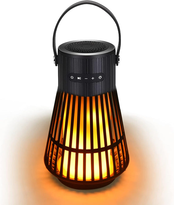 LED Flame Speaker, Portable Waterproof Bluetooth Wireless Speaker with Stereo Sound, LED Flame Effect, Indoor/Outdoor