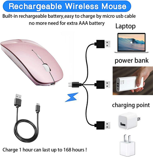 Bluetooth Mouse for iPad Pro, iPad Air, MacBook Pro, MacBook Air, Chromebook, Windows Notebook, HP PC