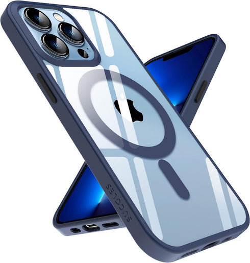 iPhone 13 Pro Max Case, MagSafe, Navy Blue, 2024 New, Strong Magnet, Non-Yellowing, Military Drop Protection, Magnetic
