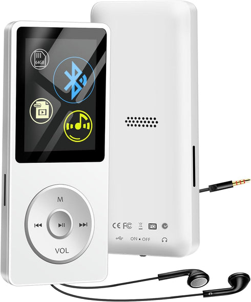 skybess Bluetooth MP3 Player with 64GB TF Card, MP3 Music Players with Speaker,