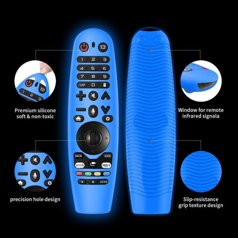 2 Pack Silicone Remote Cover for LG Magic Remote - Lightweight Protective Case with Lanyard