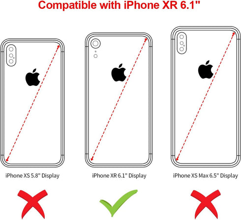 iPhone XR Zipper Leather Wallet Case (6.1-Inch) - 3-in-1 Crossbody Bag with Card Holder & Adjustable Anti-Theft Strap