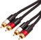Amazon Basics 2 RCA Audio Cable, 15 Feet, for Amplifier, Active Speakers, Gold-Plated Plugs, Black