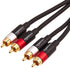 Amazon Basics 2 RCA Audio Cable, 15 Feet, for Amplifier, Active Speakers, Gold-Plated Plugs, Black