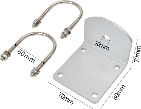 HYSHIKRA 3/8-24 (10MM Universal Aluminum Heavy Duty Antenna Mount, Outdoor Antenna Pole Mast Mount Bracket with U-Bolts