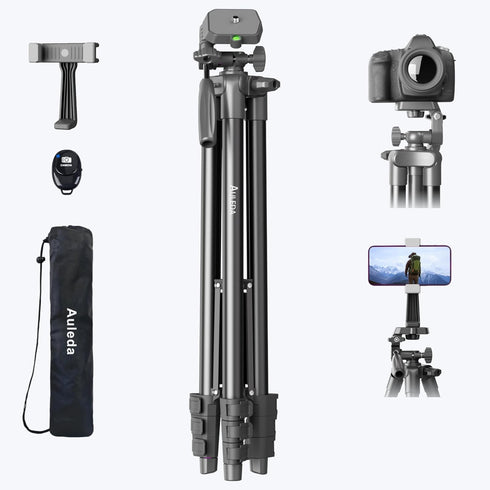 Auleda 71 Camera Tripod Aluminum Tall Tripod Stand Compatible with Canon Nikon with