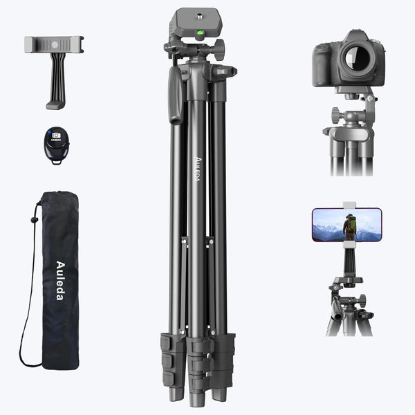 Auleda 71 Camera Tripod Aluminum Tall Tripod Stand Compatible with Canon Nikon with