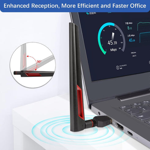 Superbat 6 6E 2.4GHz 5GHz 6GHz 2-Pack WiFi Tri-Band Antenna RP-SMA Male Omni-Directional Antenna - for Router PC