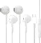 USB C Headphones 2 Pack for iPhone 15 Pro Max, Samsung Galaxy S23, Pixel - Wired Earbuds with Microphone & Noise