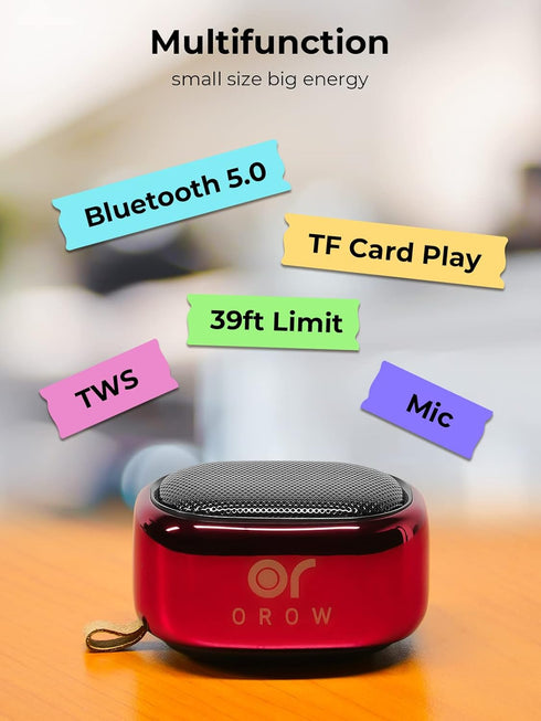 Small Bluetooth Speaker, Mini Portable Wireless, 49-Foot Range, Enhanced Bass, for Travel and Hiking