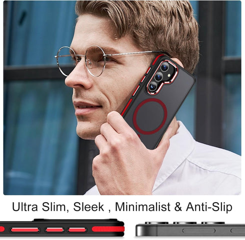 Magnetic Case for Samsung Galaxy S24+ Plus 5G, Color Match Cover, Compatible with MagSafe, Anti-Slip TPU Edge