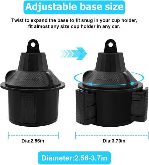 Car Cup Holder Phone Mount, Automotive 360° Rotatable Adjustable Gooseneck Height Cell Phone Cradle Mount with Extendable Cup Base Holder, Universal for All Vehicles and Smartphones by Bittwee