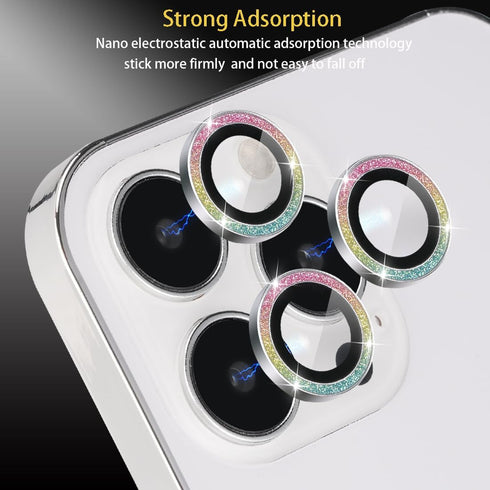 Camera Lens Protector for iPhone 13 Pro & Pro Max - Tempered Glass with Aluminum Alloy Ring