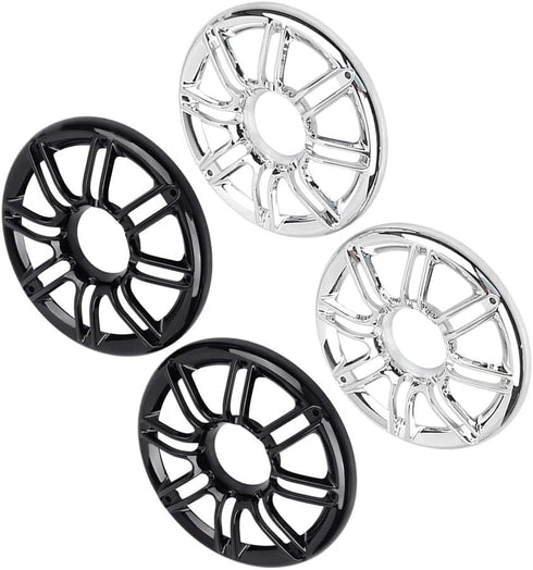 MACHSWON Chrome Motorcycle 6" Speaker Grill Accent Trim Cover, Compatible with Harley Touring Electra Glide 1998-2013
