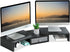 TEAMIX Dual Monitor Stand Riser with Drawer, Adjustable Length and Angle, 37 inch Long Monitor Riser for 2 Monitors