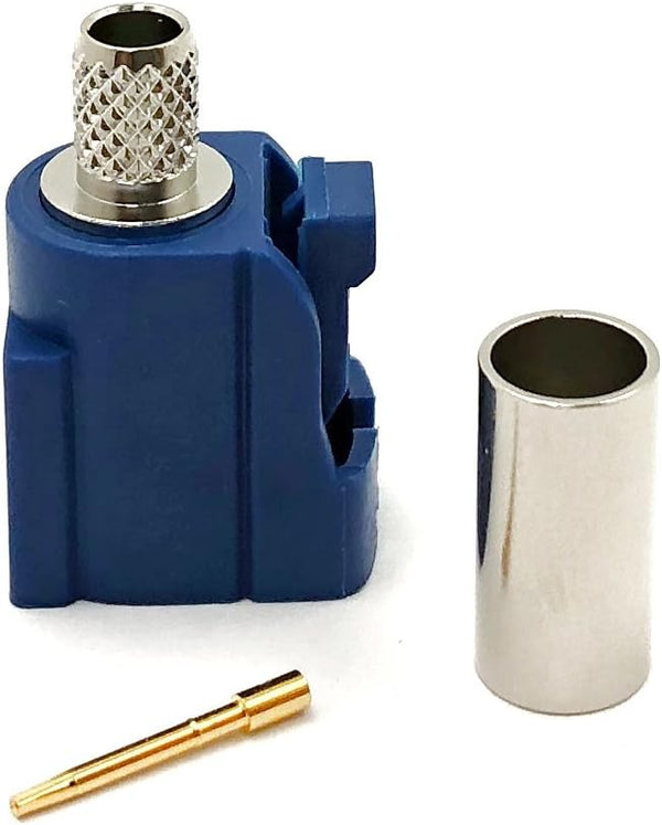 Automotive FAKRA SMB Connector Straight Jack Crimp for RG58 Code C Blue