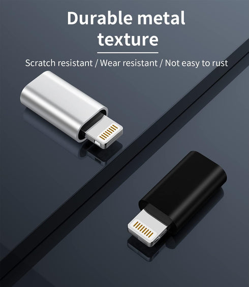 Zoyuzan 3-Pack USB C Female to Lightning Male Adapter for iPhone 12, 11 Pro Max, iPad Air - Fast Charging & Data